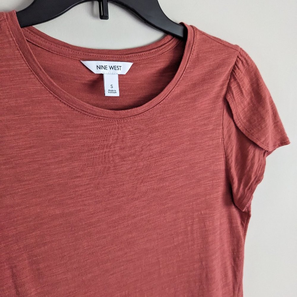 Nine West pink Petal Sleeve short sleeve T-shirt in a size Small - Picture 1 of 6